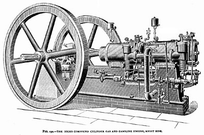 The Hicks Compound Cylinder Gas Engine (Right Side)